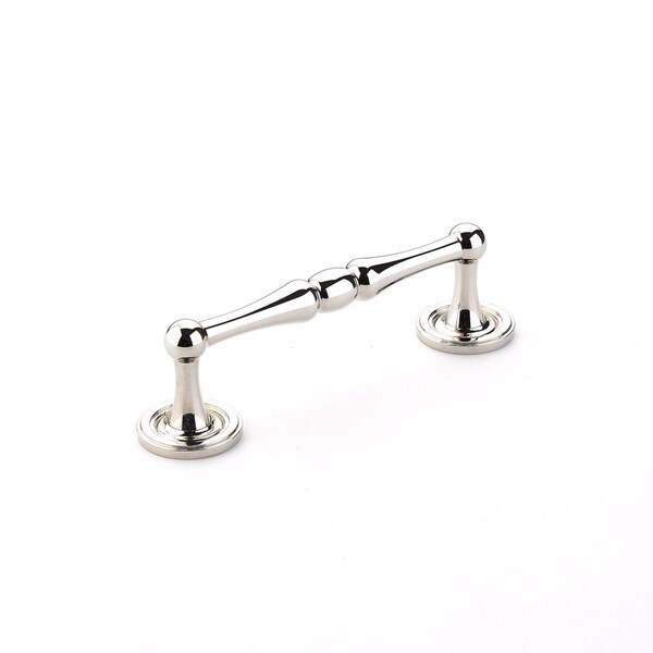 Schaub 4in Center to Center Atherton Cabinet Pull Polished Nickel Finish - 579-PN