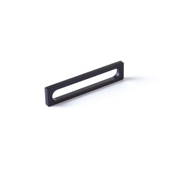 Schaub 5-3/8in Cafe Modern Oval Slot Cabinet Pull with 5in Center to Center Matte Black Finish - 10033-MB
