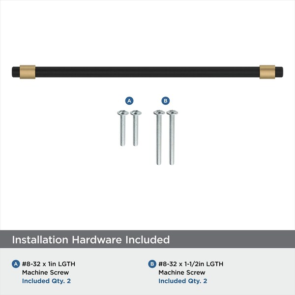 Amerock Mergence 8-13/16 in 224 mm Center-to-Center Matte Black/Champagne Bronze Cabinet Pull - BP36861FBCZ