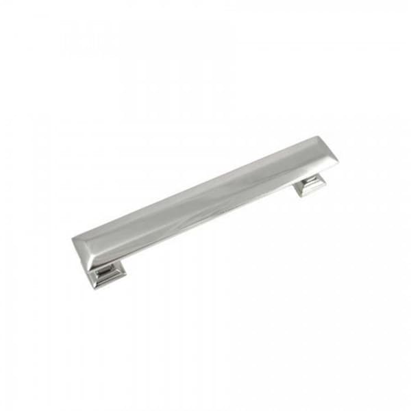 Strategic Brands 5 in. Polished Nickel Poise Cabinet Pull with Back Plate - 83714