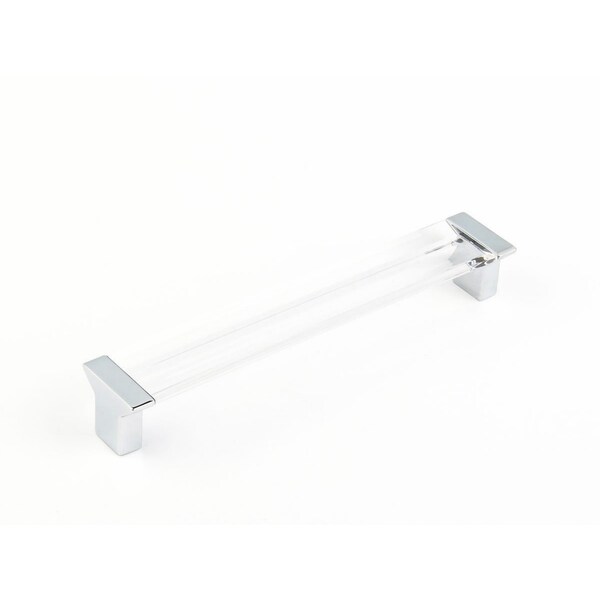 Schaub 6-5/16in Center to Center Positano Clear Cabinet Pull Polished Chrome Finish - 317-26-CL