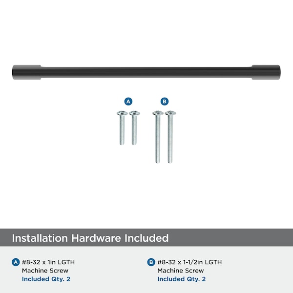 Amerock Riva 8-13/16 inch 224mm Center-to-Center Matte Black Cabinet Pull - BP55489MB