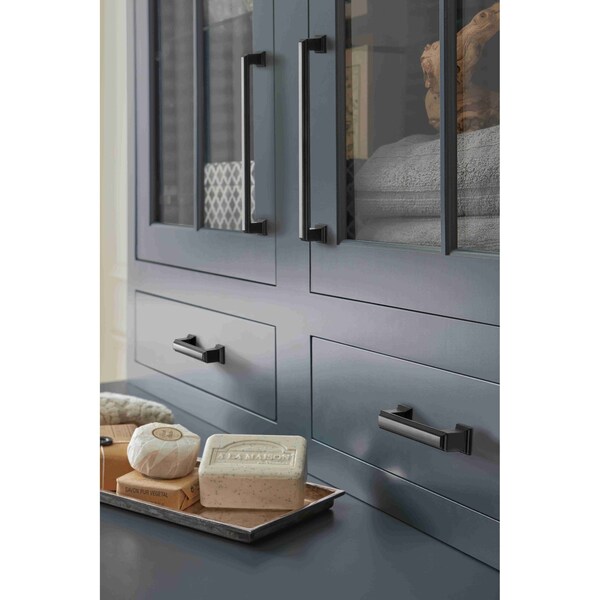 Amerock Appoint 3 in 76 mm Center-to-Center Matte Black Cabinet Pull - BP36764FB