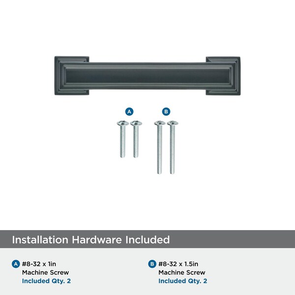 Amerock Appoint 3 in 76 mm Center-to-Center Matte Black Cabinet Pull - BP36764FB