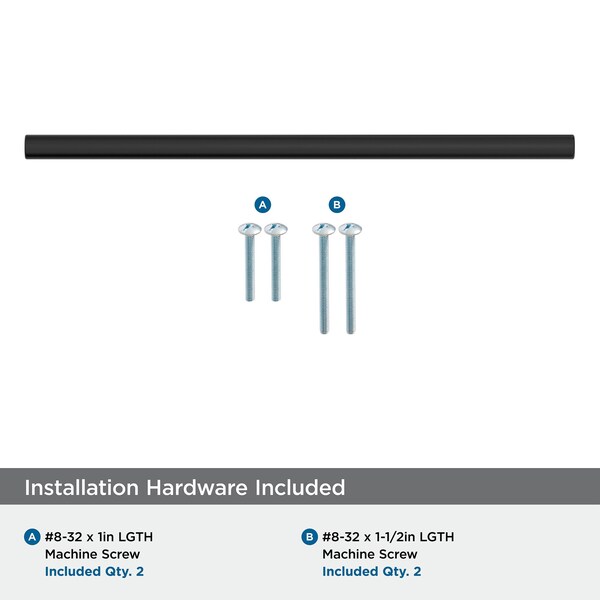 Amerock Versa 10-1/16 inch 256mm Center-to-Center Matte Black Cabinet Pull - BP55532FB