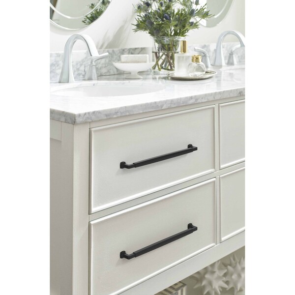 Amerock Stature 12-5/8 inch 320mm Center-to-Center Matte Black Cabinet Pull - BP37401FB
