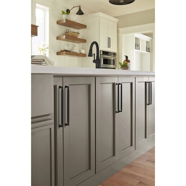 Amerock Stature 12-5/8 inch 320mm Center-to-Center Matte Black Cabinet Pull - BP37401FB