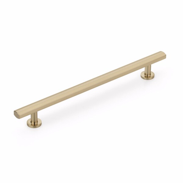 Schaub 8in Center to Center Heathrow Cabinet Pull Signature Satin Brass Finish - 555-SSB