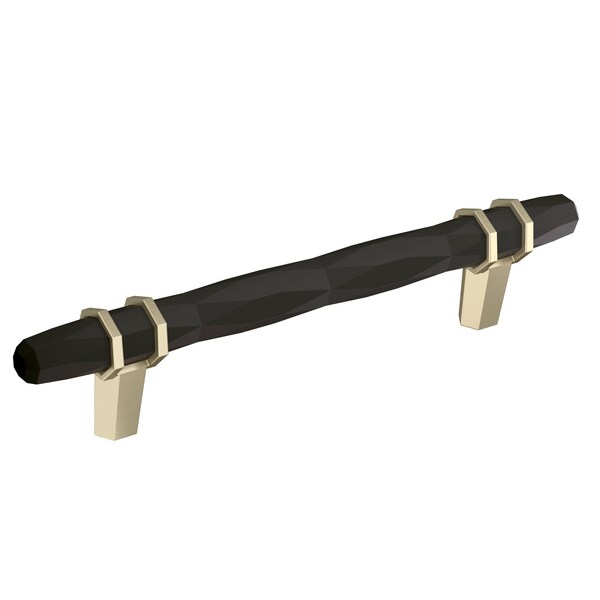 Amerock London 5-1/16 in 128 mm Center-to-Center Black Bronze/Golden Champagne Cabinet Pull - BP36649BBRBBZ