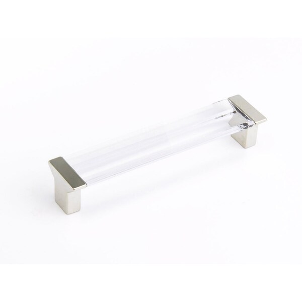 Schaub 5-1/16in Center to Center Positano Clear Cabinet Pull Satin Nickel Finish - 316-15-CL
