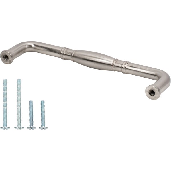 Designperfect 5-1/16'' Center-to-Center Handle Pull, Brushed Satin Nickel, 25PK - DPA25R574SNB