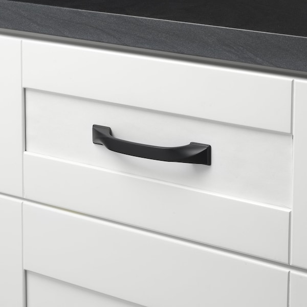 Gliderite Hardware 3-3/4 in. Center to Center Solid Twisted Bar Pull Matte Black, 5PK - 4841-96-MB-5