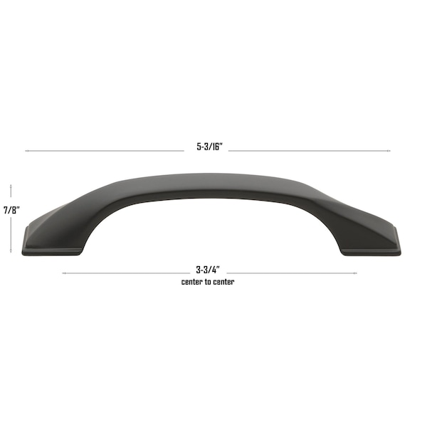 Gliderite Hardware 3-3/4 in. Center to Center Solid Twisted Bar Pull Matte Black, 5PK - 4841-96-MB-5
