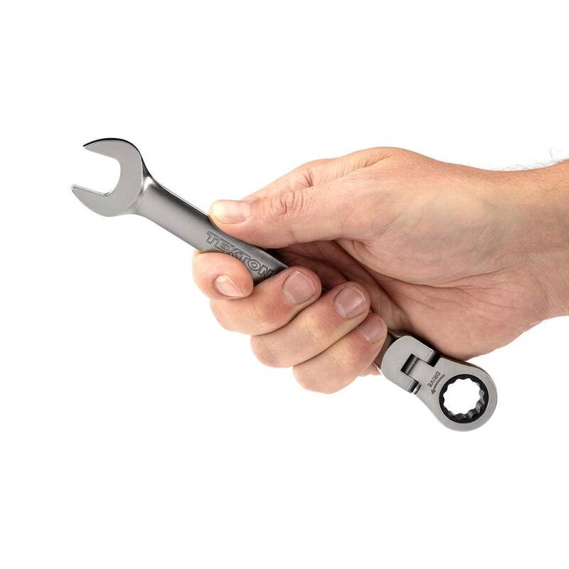 TEKTON 15 mm Flex Head 12-Point Ratcheting Combination Wrench - WRC26415