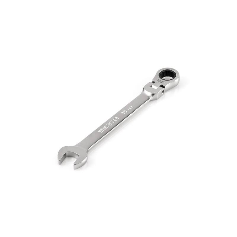 TEKTON 15 mm Flex Head 12-Point Ratcheting Combination Wrench - WRC26415