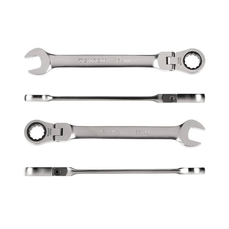 TEKTON 15 mm Flex Head 12-Point Ratcheting Combination Wrench - WRC26415
