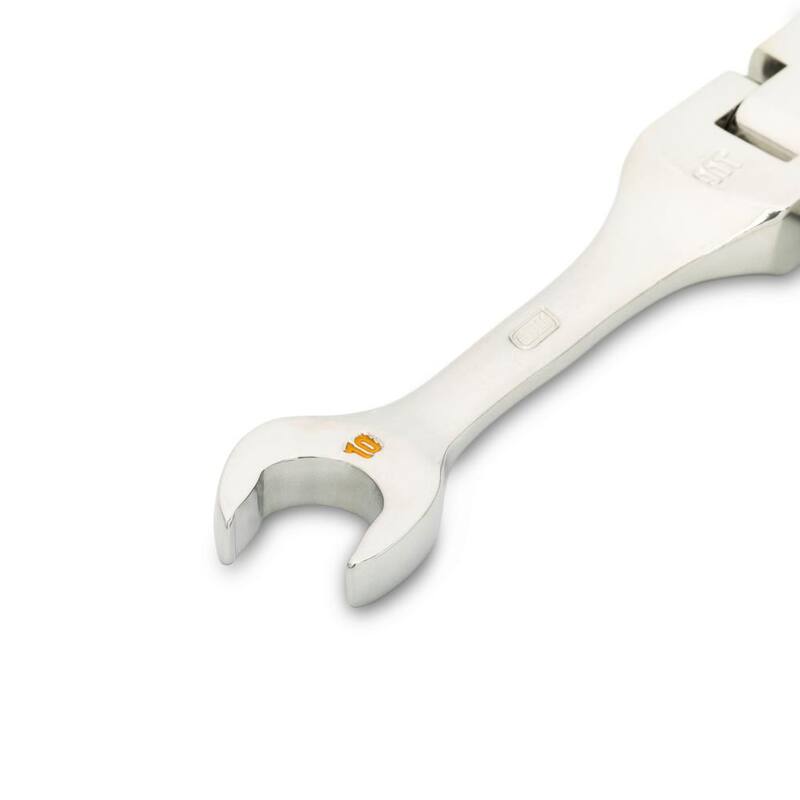 GEARWRENCH 10 mm Metric 72-Tooth Stubby Flex Head Combination Ratcheting Wrench - 86860