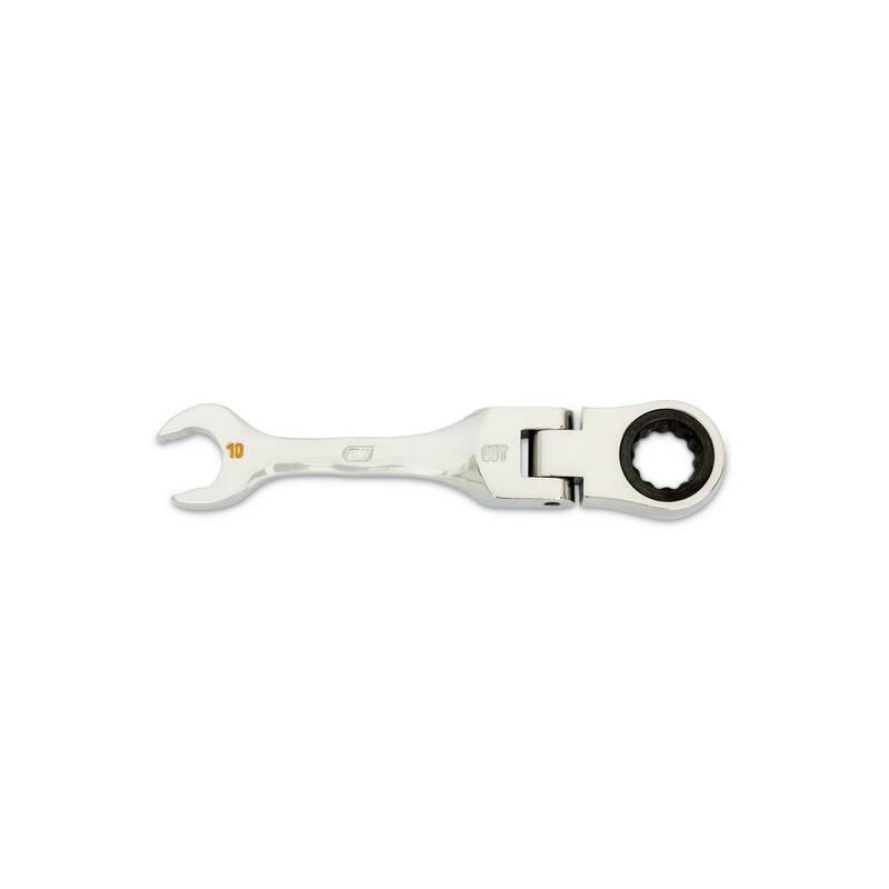 GEARWRENCH 10 mm Metric 72-Tooth Stubby Flex Head Combination Ratcheting Wrench - 86860