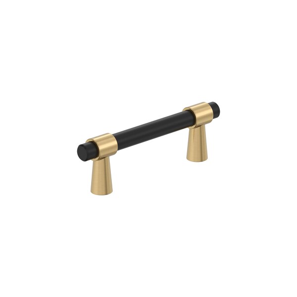 Amerock Mergence 3 inch 76mm Center-to-Center Matte Black/Champagne Bronze Cabinet Pull - BP37385FBCZ