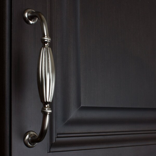 Gliderite Hardware 5 in. Center to Center Satin Nickel Fluted Cabinet Pull - 4046-SN, 5PK - 4046-SN-5