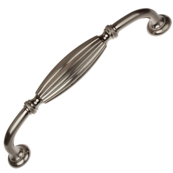 Gliderite Hardware 5 in. Center to Center Satin Nickel Fluted Cabinet Pull - 4046-SN, 5PK - 4046-SN-5