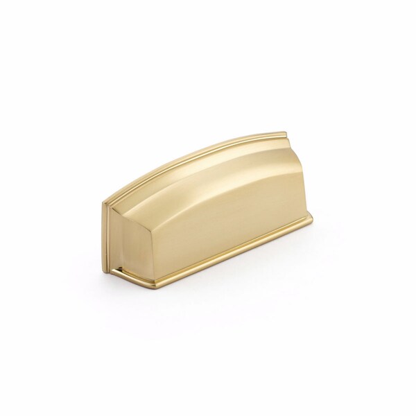 Schaub Menlo Park 3-1/2in Center to Center Cabinet Cup Pull Signature Satin Brass Finish - 534-SSB