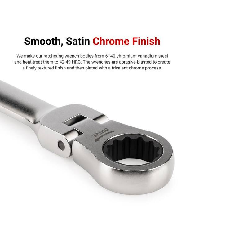 TEKTON 7/16 in. Flex Head 12-Point Ratcheting Combination Wrench - WRC26311