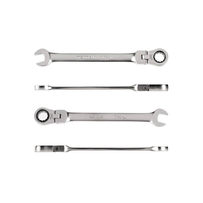 TEKTON 7/16 in. Flex Head 12-Point Ratcheting Combination Wrench - WRC26311