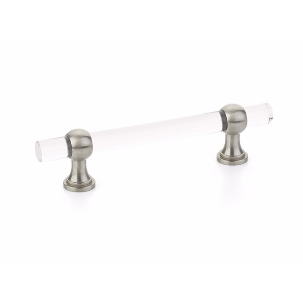 Schaub 4in Center to Center Lumiere Transitional Cabinet Pull Satin Nickel Finish - 414-15