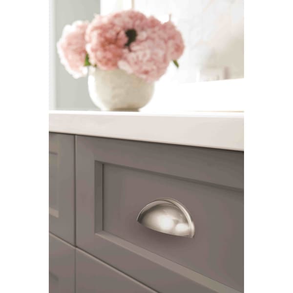 Amerock Ravino 3 in 76 mm Center-to-Center Satin Nickel Cabinet Cup Pull - BP22094G10