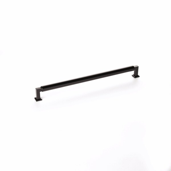 Schaub 12in Center to Center Haniburton Cabinet Pull Matte Black Finish - 481-MB