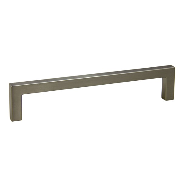 Pride Industrial 6-3/8in Modern Square Cabinet Pull with 6-3/10in Center to Center Satin Nickel Finish - P87228SN