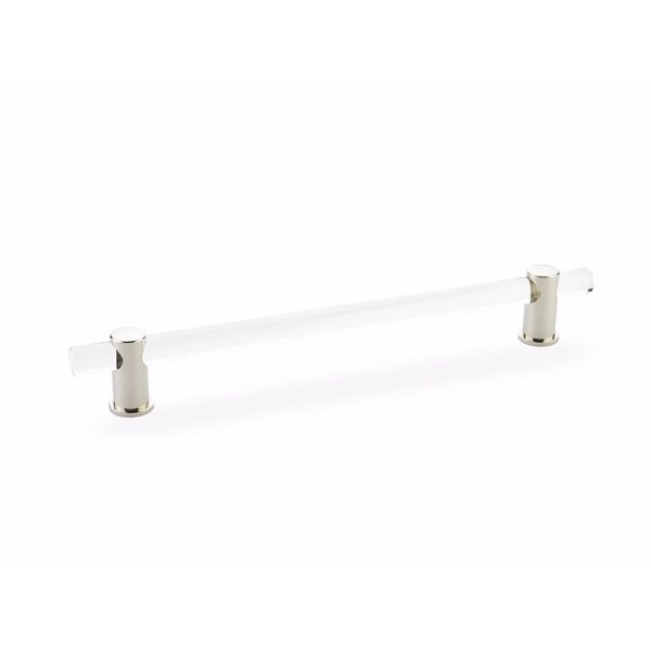 Schaub 8in Center to Center Lumiere Acrylic Cabinet Pull Polished Nickel Finish - 408-PN