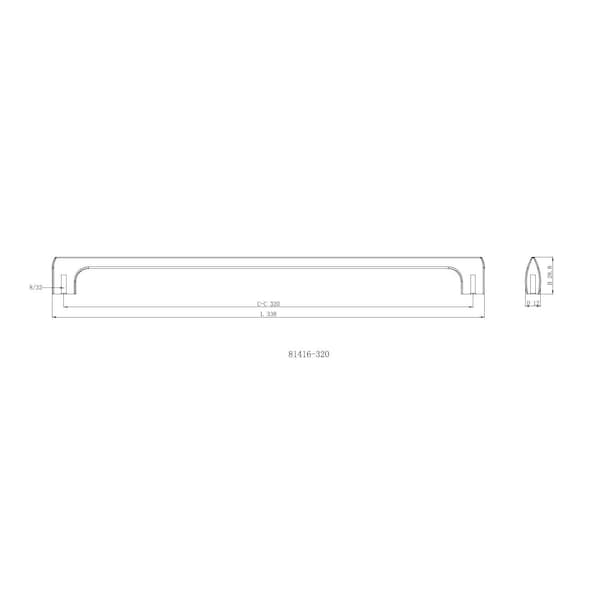 Richelieu 12-5/8 in. (320 mm) Center-to-Center Chrome Contemporary Drawer Pull - BP814320140