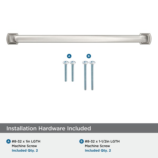 Amerock Surpass 8-13/16 inch 224mm Center-to-Center Satin Nickel Cabinet Pull - BP55521G10