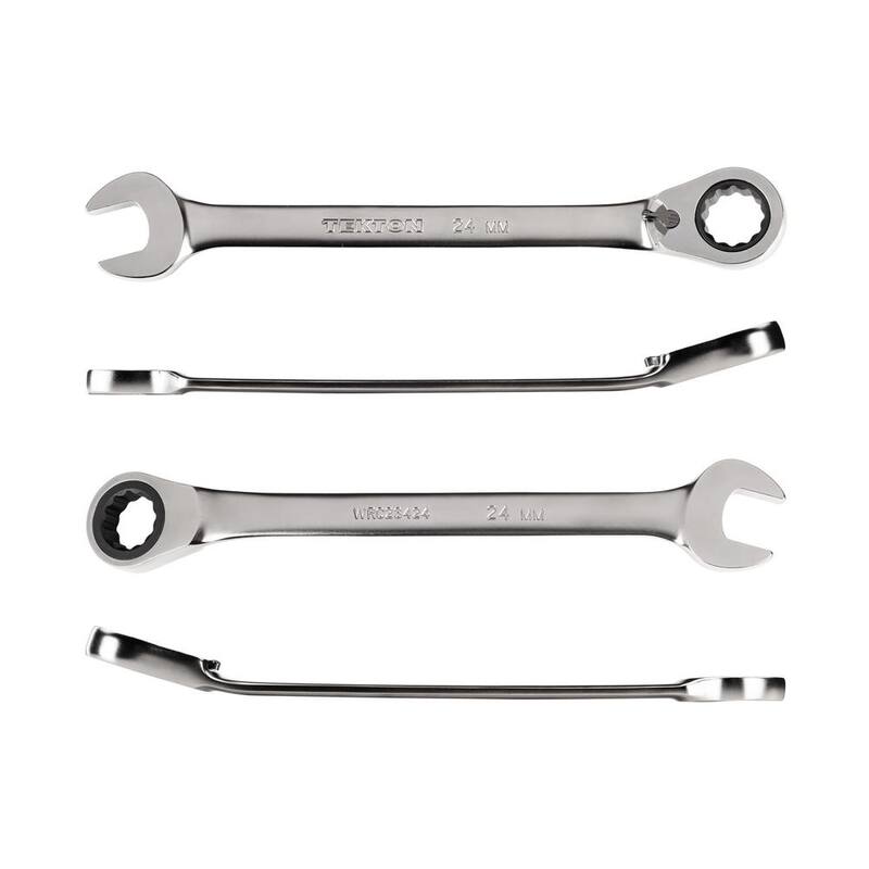 TEKTON 24 mm Reversible 12-Point Ratcheting Combination Wrench - WRC23424