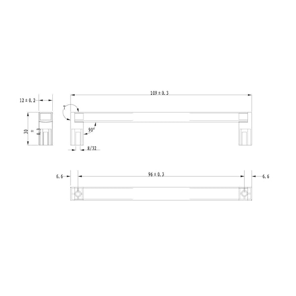 Richelieu 3 3/4 in (96 mm) Center-to-Center Matte Black Contemporary Cabinet Pull - BP80196900
