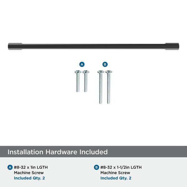 Amerock Riva 12-5/8 inch 320mm Center-to-Center Matte Black Cabinet Pull - BP55492MB