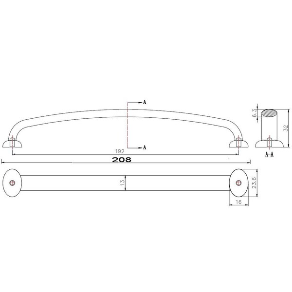 Richelieu 7 9/16 in (192 mm) Center-to-Center Brushed Nickel Traditional Drawer Pull - 51278192195