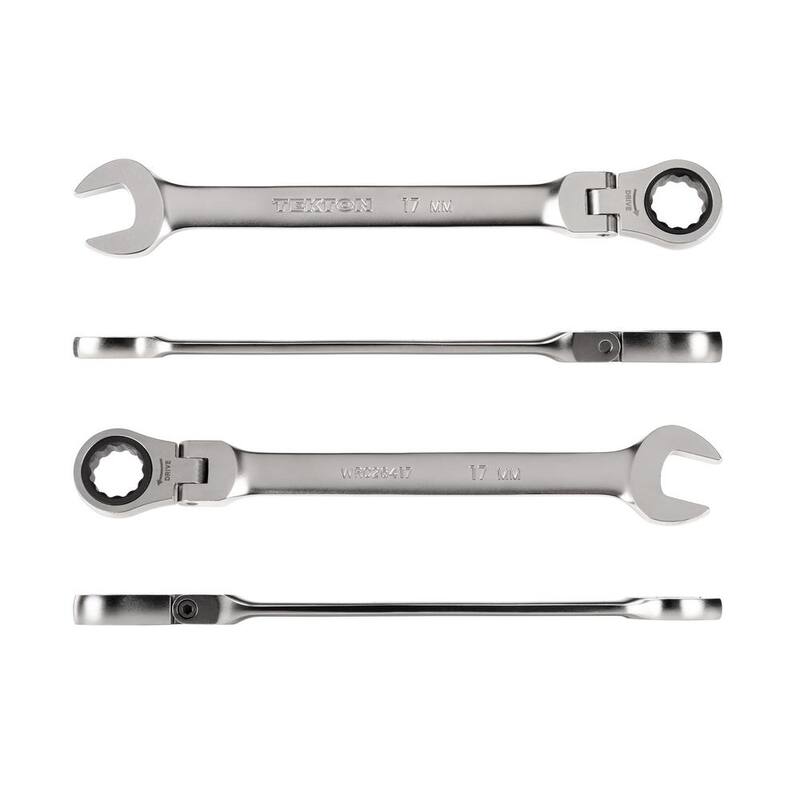 TEKTON 17 mm Flex Head 12-Point Ratcheting Combination Wrench - WRC26417