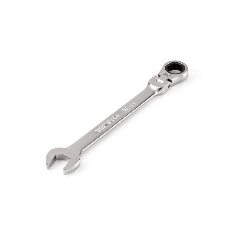 TEKTON 17 mm Flex Head 12-Point Ratcheting Combination Wrench - WRC26417