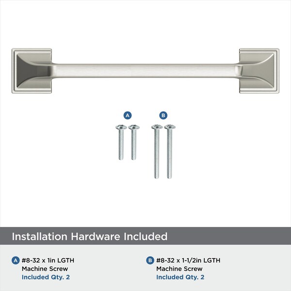 Amerock Exceed 5-1/16 in 128 mm Center-to-Center Satin Nickel Cabinet Pull - BP36882G10