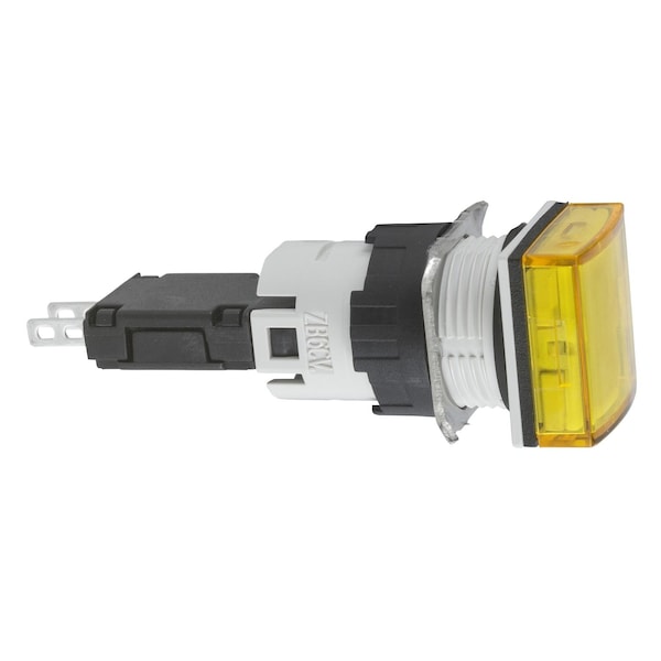 Schneider Electric Luz piloto completa, Harmony XB6, cuadrada amarilla, de plástico, 16mm, LED integrado, 12...24V - XB6CV5BB