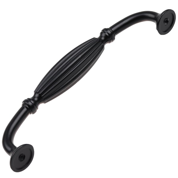 Gliderite Hardware 5 in. Center to Center Matte Black Fluted Cabinet Pull - 4046-MB, 5PK - 4046-MB-5