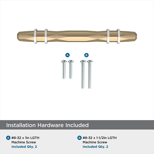 Amerock London 3-3/4 in 96 mm Center-to-Center Golden Champagne/Polished Chrome Cabinet Pull - BP36648BBZ26