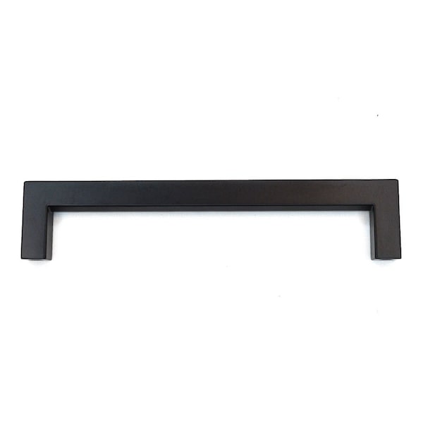Emtek Warwick Cabinet Pull with 6 in Center to Center Flat Black Finish - 86707US19