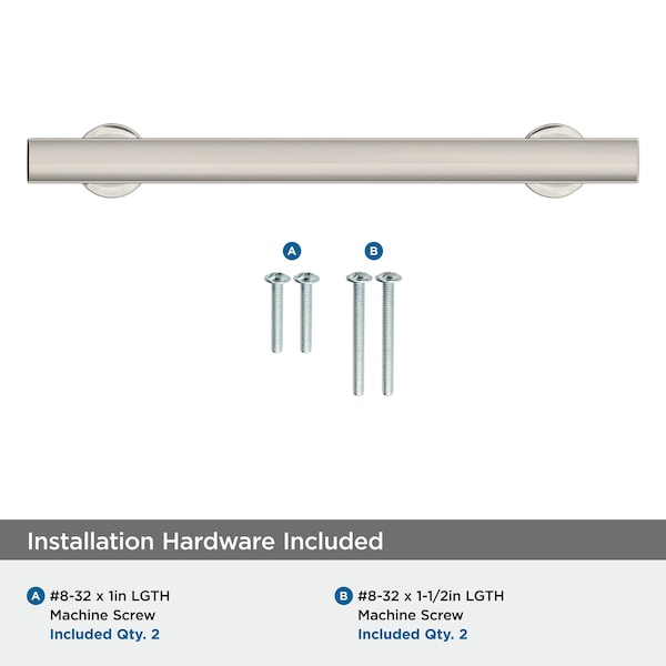 Amerock Everett 5-1/16 inch 128mm Center-to-Center Polished Nickel Cabinet Pull - BP37105PN