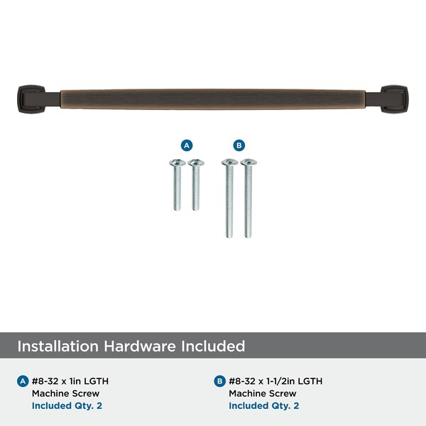 Amerock Stature 10-1/16 inch 256mm Center-to-Center Oil Rubbed Bronze Cabinet Pull - BP37400ORB
