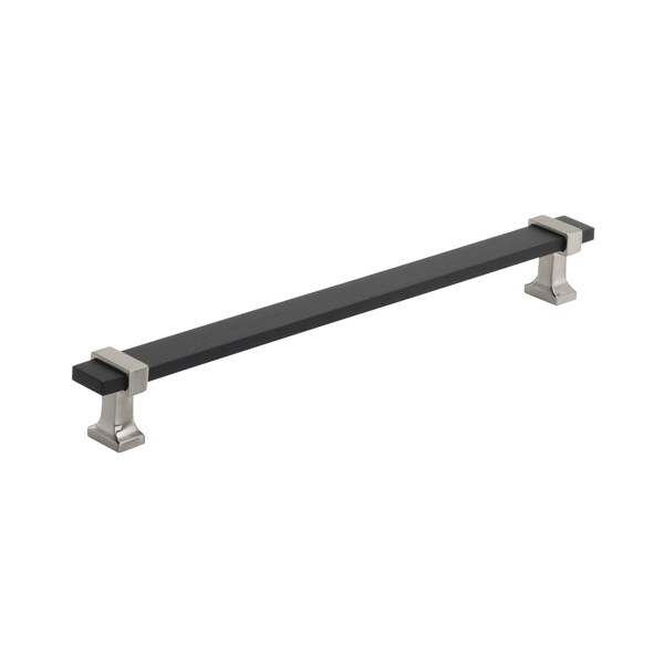 Amerock Overton 8-13/16 in 224 mm Center-to-Center Brushed Matte Black/Satin Nickel Cabinet Pull - BP36684BMBG10