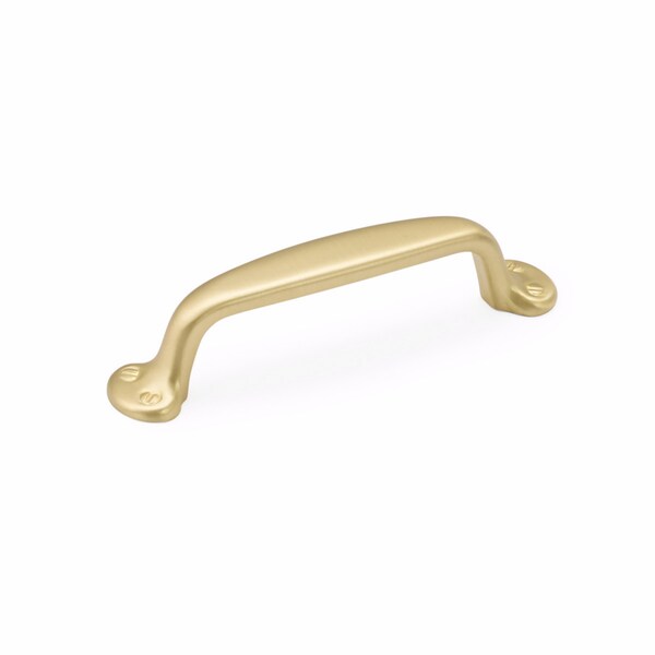 Schaub 4in Center to Center Country Cabinet Pull Satin Brass Finish - 742-SB